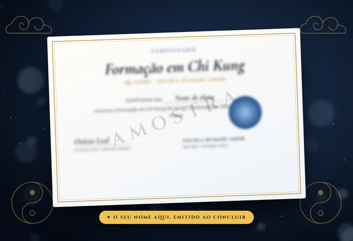 Imagem ilustrativa do certificado da Formação em Chi Kung da Escola Humani Amor