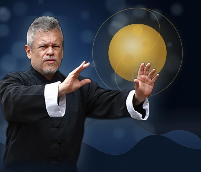 Otávio Leal (Dhyan Prem) em guarda de Chi Kung