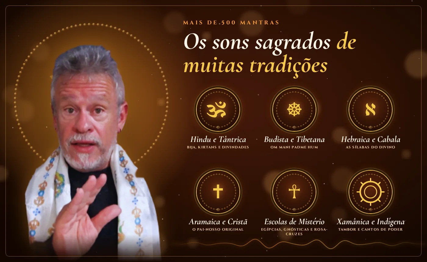 As tradições dos mantras: hindu e tântrica, budista e tibetana, hebraica e Cabala, aramaica e cristã, escolas de mistério e xamânica, com Otávio Leal