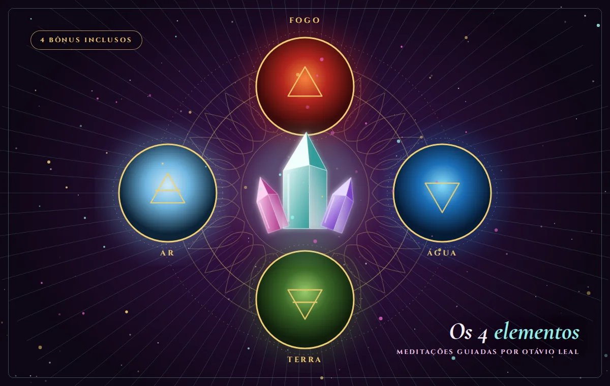 Bônus do curso Reiki com Cristais: meditações do Fogo, da Terra, do Ar e da Água