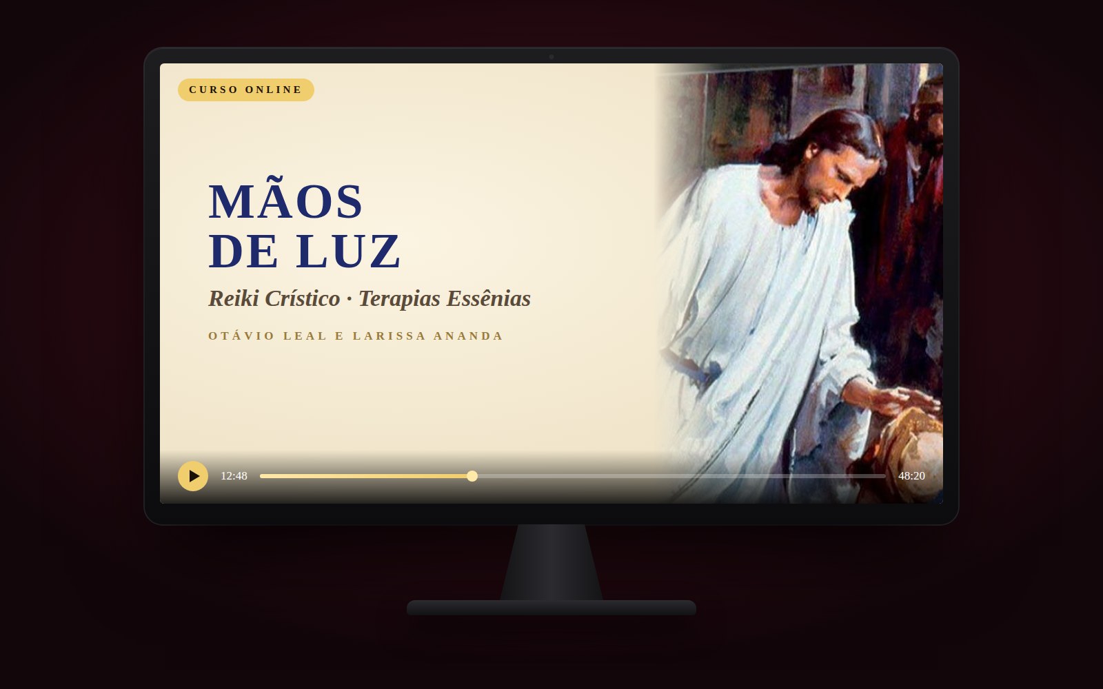 Curso online Mãos de Luz, Reiki Crístico e Terapias Essênias, com Otávio Leal e Larissa Ananda