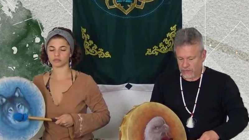 Tambor e meditação xamânica no curso Reiki Xamânico (Shaman Self Healing) de Otávio Leal
