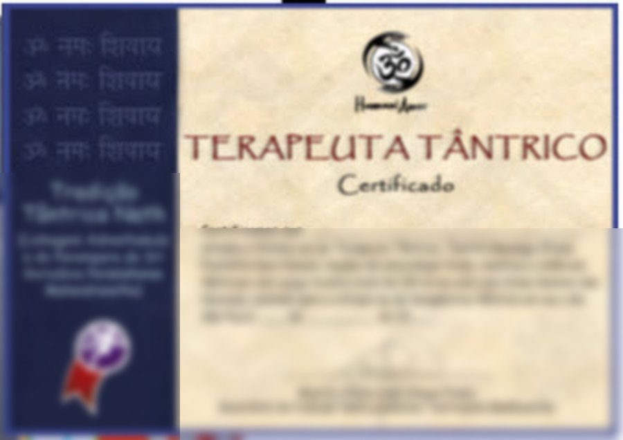 Certificado de Terapeuta Tântrico da Tradição Tântrica Nath, emitido pela Escola Humani Amor